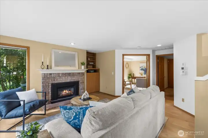 The family room is a perfect spot to gather with family and friends.