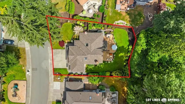 Aerial view of the property line.