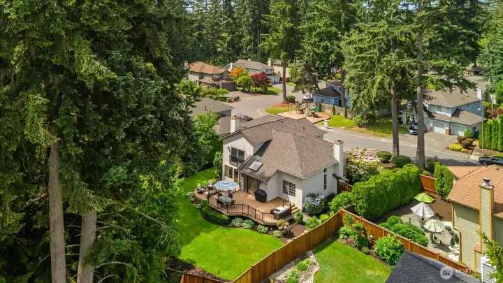 View of the back of the house and oversized yard.