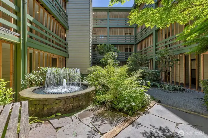Garden Courtyard with fountain Garden Courtyard with fountain