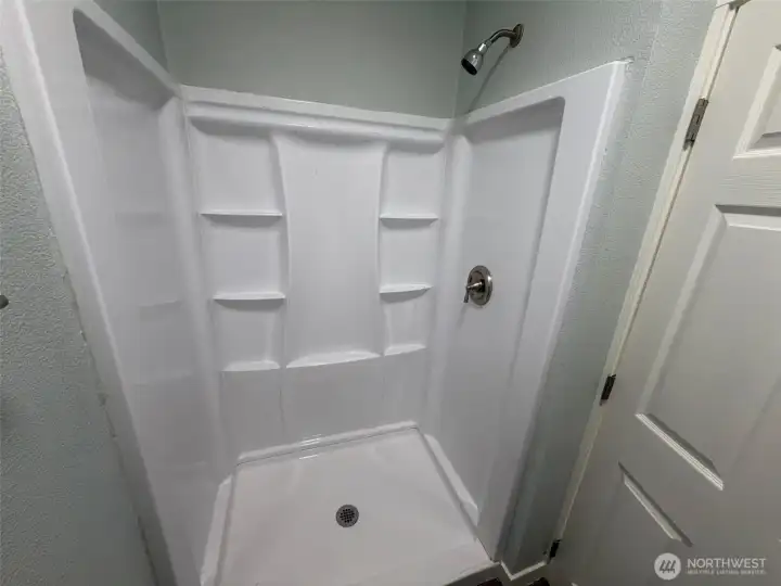 BATHROOM SHOWER IN GARAGE. BATHROOM SHOWER IN GARAGE.