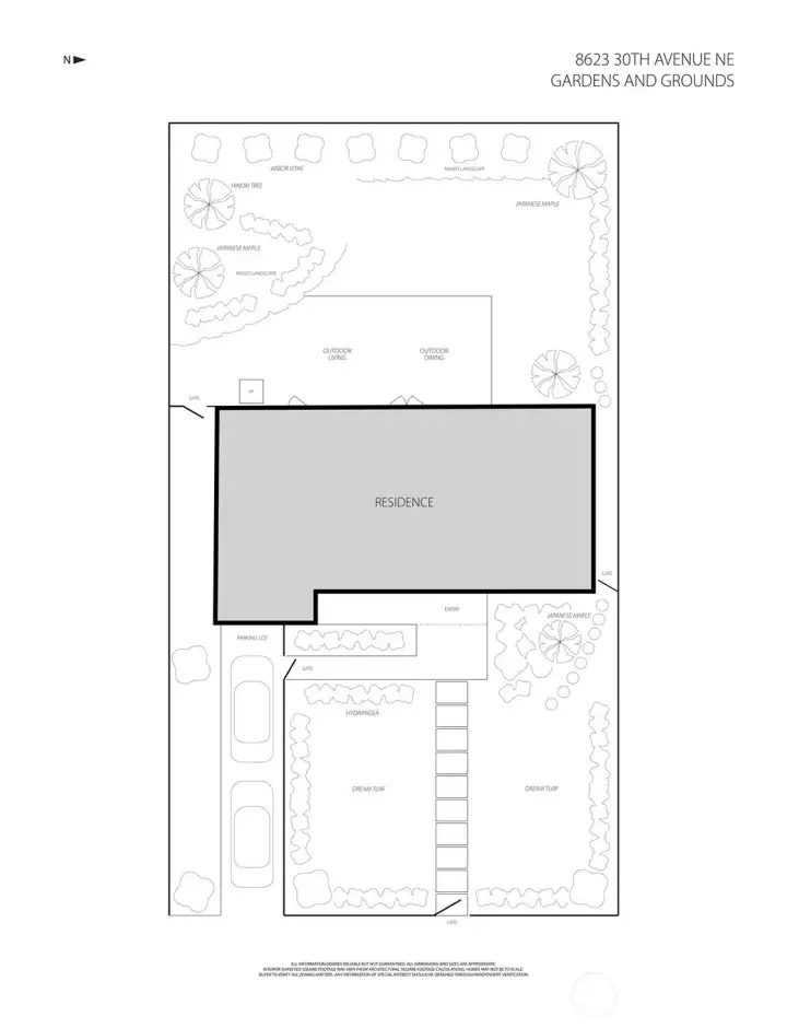 The site and garden plan illustrates how the home is surrounded by distinct outdoor rooms, terraces, pathways and layered planting areas. The site and garden plan illustrates how the home is surrounded by distinct outdoor rooms, terraces, pathways and layered planting areas.