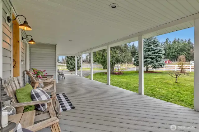 Expansive wrap around covered porch