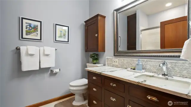 Full bath on upper level
