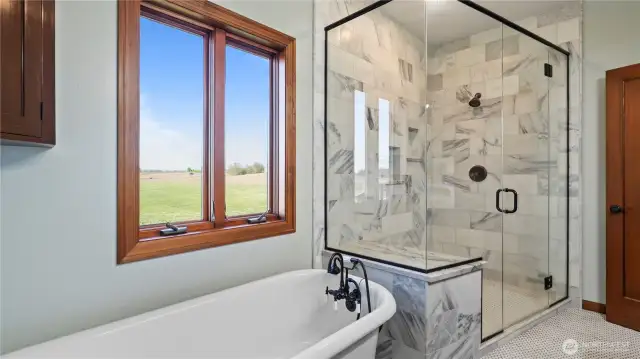 Primary Bath w soaking tub & walk in shower