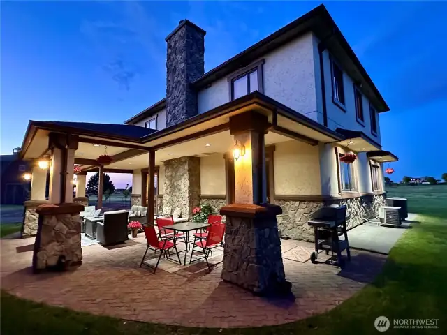 twilight covered patio shot