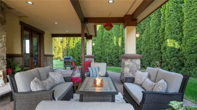 Private covered patio off living space