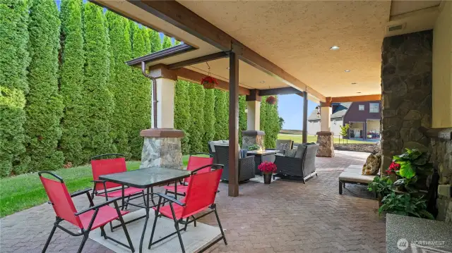 Private covered patio off living space