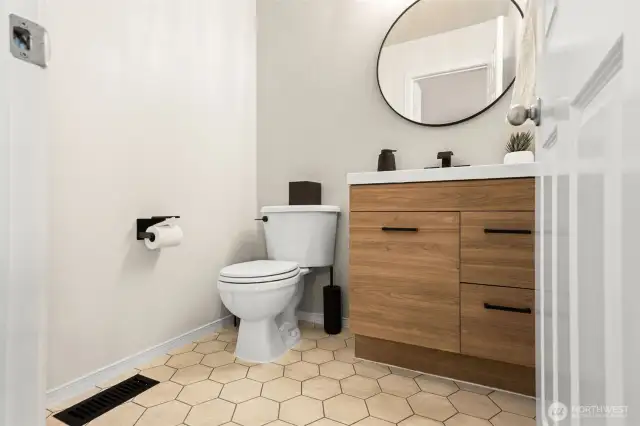 Main level 1/2 bath beautifully remodeled.