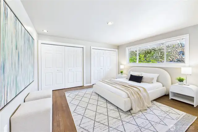 Primary bedroom with natural light