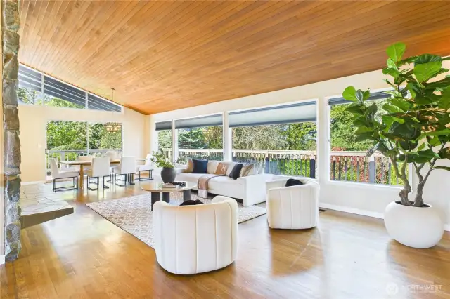 Living room with dinning room