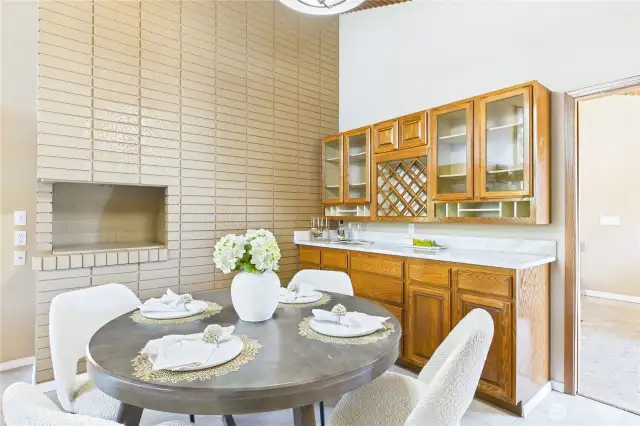 Breakfast table in the kitchen