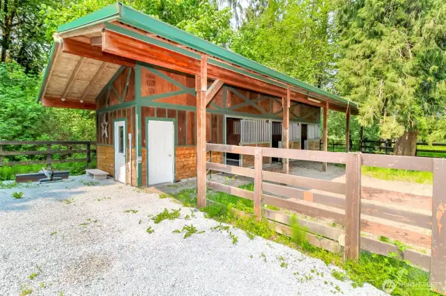 Duel doors to the heated tack room