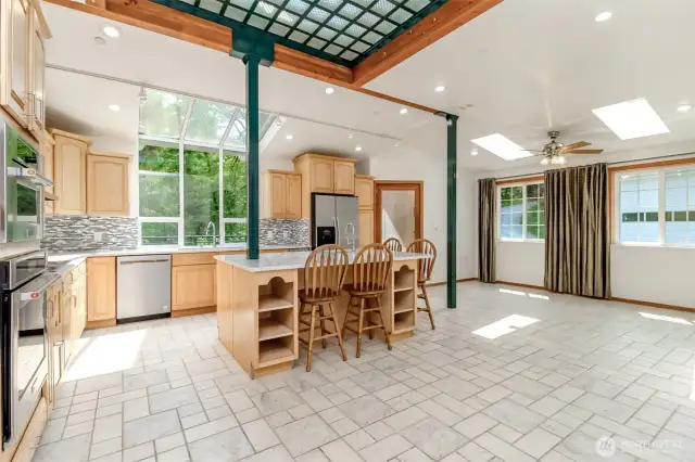 Large eat in kitchen with room for a dining room table