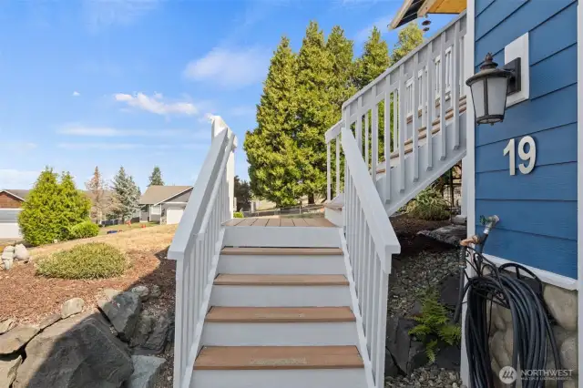 Trex/composite stairs going up to the front entry.