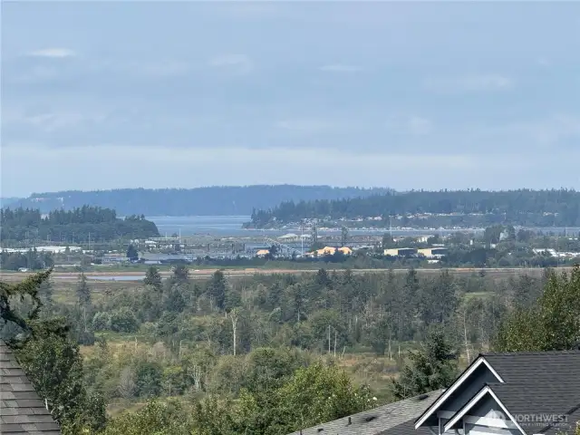 Amazing views from the front deck.  That's Camano Island in the distance!