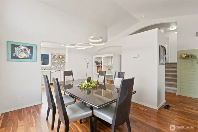 Dining area opens into the kitchen.