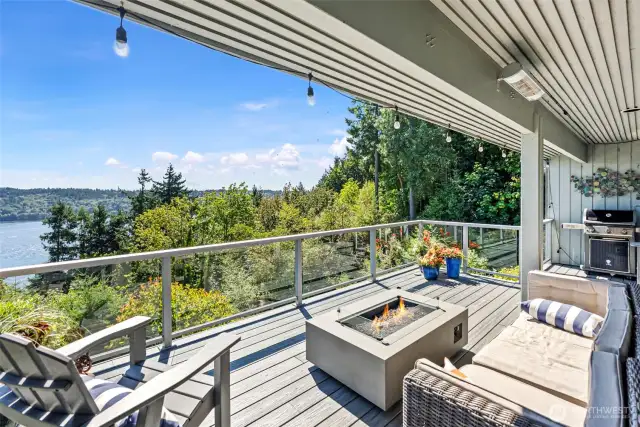 The covered main deck makes for year-round enjoyment.
