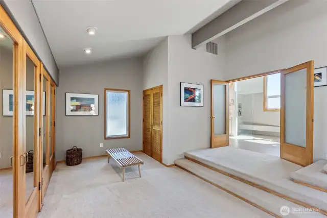 Another closet on the right provides space for extras, like luggage. It also houses the hot water tank for the primary suite, ensuring near-instant hot water.