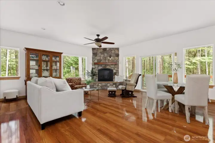 Front entry leads to huge open living space! High ceilings and large windows really create a wow factor!
