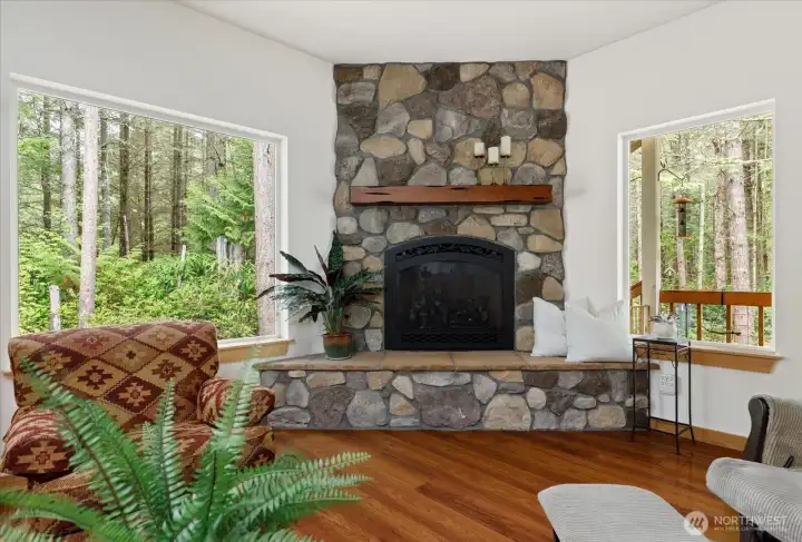 Custom propane fireplace for cozy winter evenings.