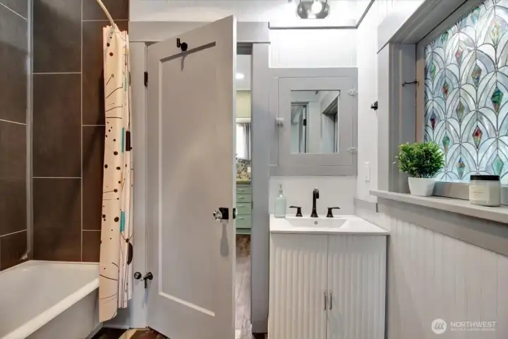 Bathroom connects to primary bedroom.