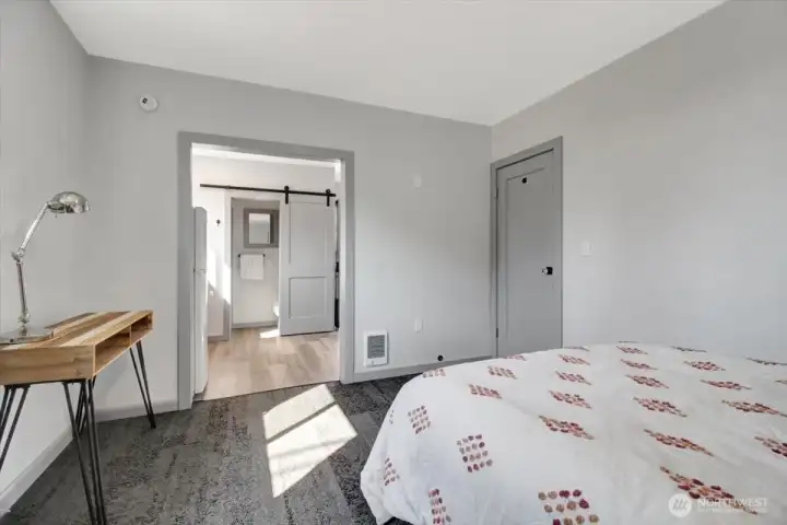 Looking back into kitchen/dining.