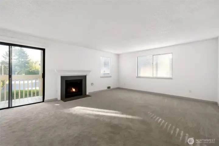 Bright and airy living room ready for your personal touch.