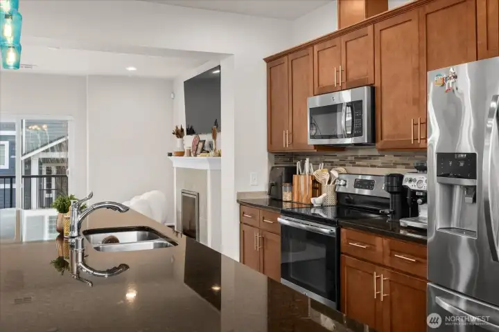 Convenient island sink keeps prep and cleanup effortless