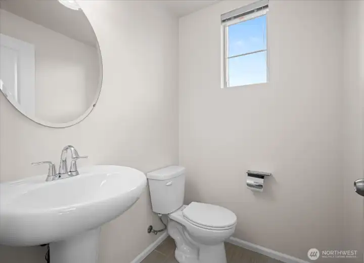 Convenient main-floor powder bath