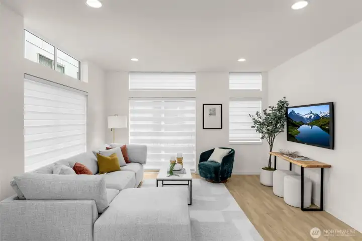 A perfectly placed dining area sits beside the kitchen for lively dinners with family and friends.