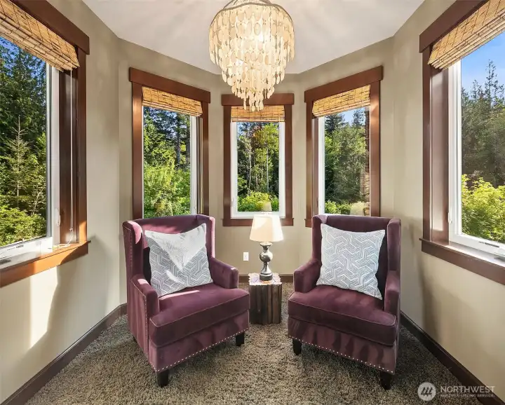 Reading nook in Primary bedroom turret