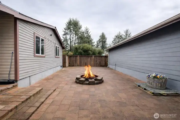 Enjoy a relaxing fire outside on your new patio area Enjoy a relaxing fire outside on your new patio area