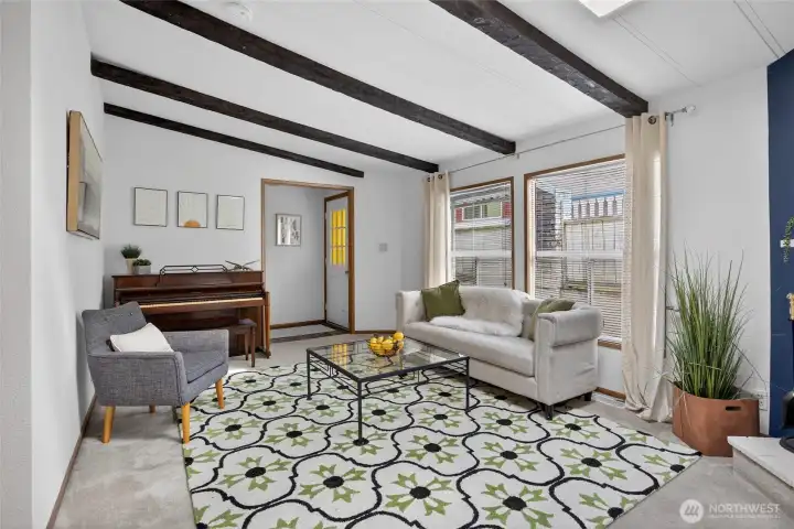 Come on in an relax in this light and bright living room.