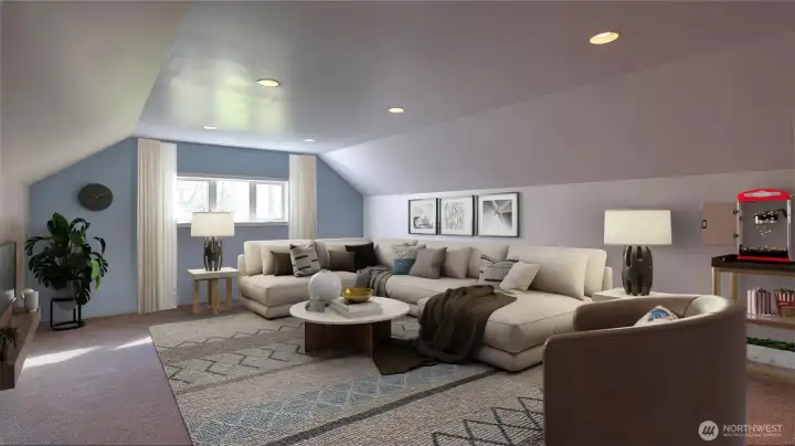 Virtually Staged Bonus Room Above Shop