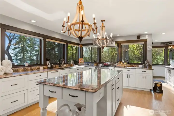 Chef's kitchen and incredible custom lighting.