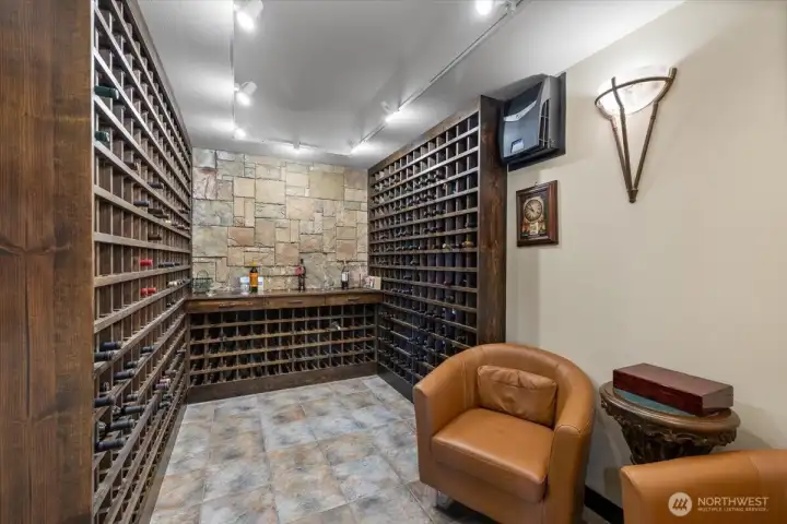Temperature controlled wine cellar downstairs