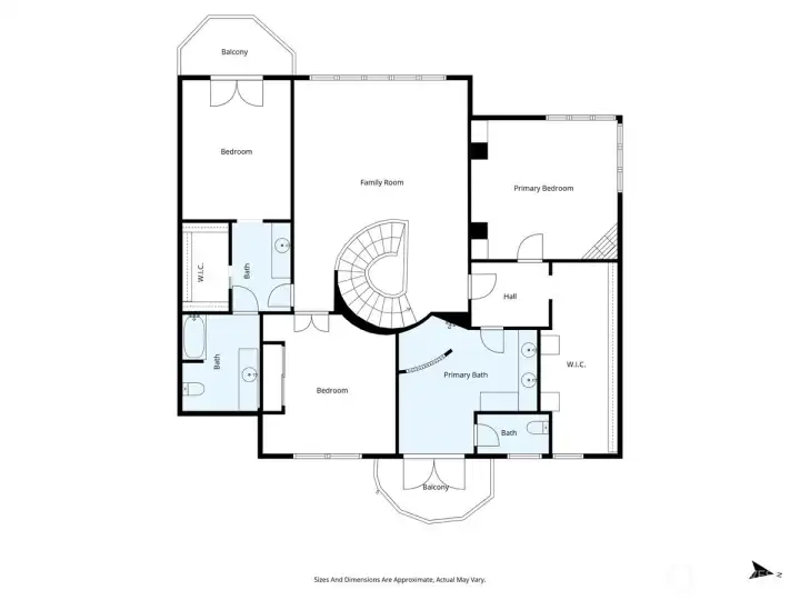 Upper level floor plan