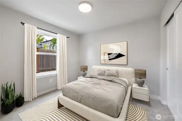 Entry Bedroom - Virtually Staged Entry Bedroom - Virtually Staged