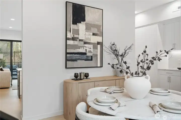 Spacious dining area with seamless connection to living spaces.