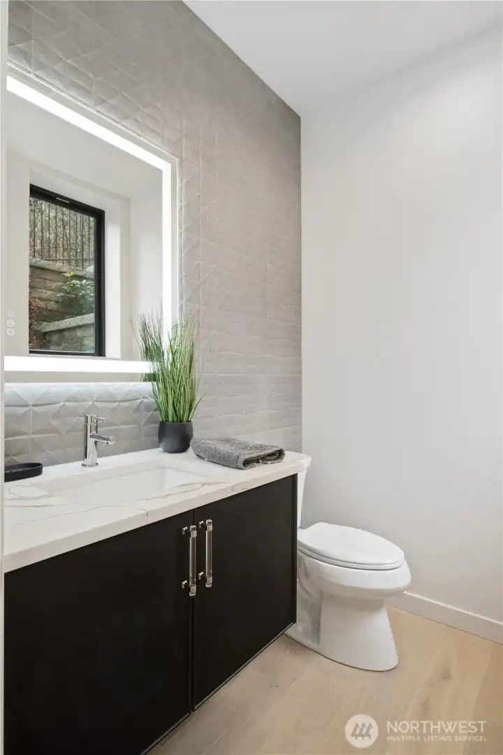 Main floor powder room for guests
