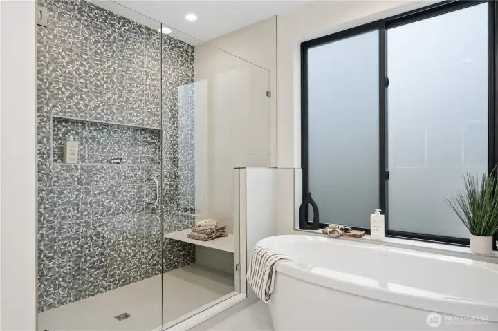 Serene primary suite with a calming, hotel-inspired feel.