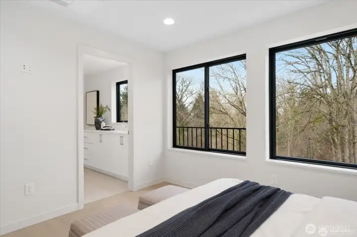 Thoughtfully designed bedroom with private bath.