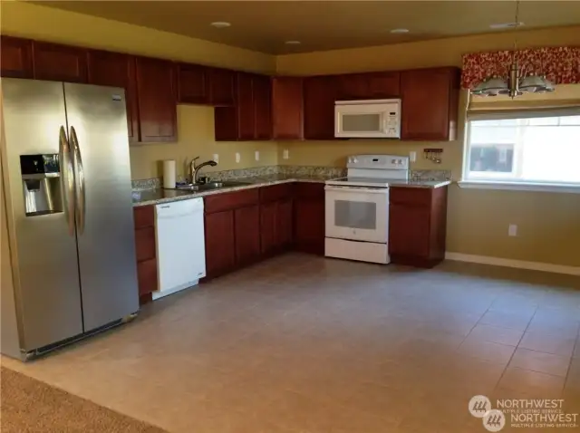 Kitchen with open dining room