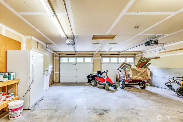 Huge 2 car garage.