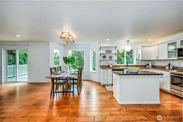 From the Livingroom into the kitchen.