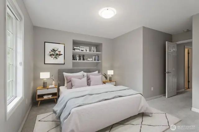 Virtually-Staged upstairs front bedroom