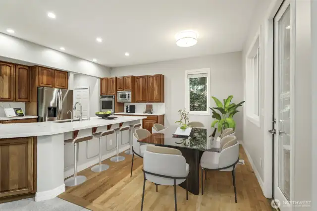 Virtually-Staged kitchen with breakfast nook