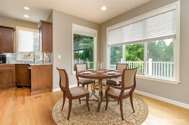 Enjoy breakfast in the enormous kitchen nook while listening to the birds and taking in your private view of the Northshore Golf Course, Hole #5