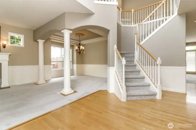 This Norris resale is ready for YOU to make it YOURS! NEW carpet throughout the entire house, along with 2 STAIRCASES. The 2nd staircase is off the back family room.